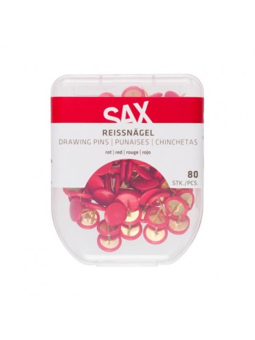 ΠΙΝΕΖΕΣ ΧΡΩΜΑ ΚΟΚΚΙΝΟ ΣΕ BLISTER 80 ΤΕΜΑΧΙΩΝ SAX