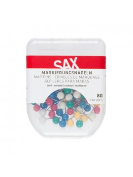 ΠΙΝΕΖΕΣ ΧΡΩΜΑΤΙΣΤΕΣ ΜΕ ΣΤΡΟΓΓΥΛΟ ΚΕΦΑΛΑΚΙ ΓΙΑ ΧΑΡΤΕΣ ΣΕ BLISTER 80 ΤΕΜΑΧΙΩΝ SAX