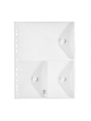 ΦΑΚΕΛΟΣ ΜΕ ΧΡΑΤΣ ΚΑΙ ΤΡΥΠΕΣ ΓΙΑ ΚΛΑΣΑΡΙΣΜΑ A4 (3 ΘΗΚΕΣ), ΔΙΑΦΑΝΟ, ΚΟΥΤΙ 25 ΤΕΜΑΧΙΩΝ VIQUEL