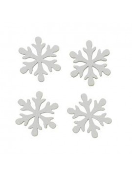 ΞΥΛΙΝΑ ΔΙΑΚΟΣΜΗΤΙΚΑ ΝΙΦΑΔΕΣ ΧΙΟΝΙΟΥ 2.2 Χ 2.2 Χ 0,4CM, ΧΡΩΜΑ ΛΕΥΚΟ, ΣΕΤ 12 ΤΕΜΑΧΙΩΝ GLOREX