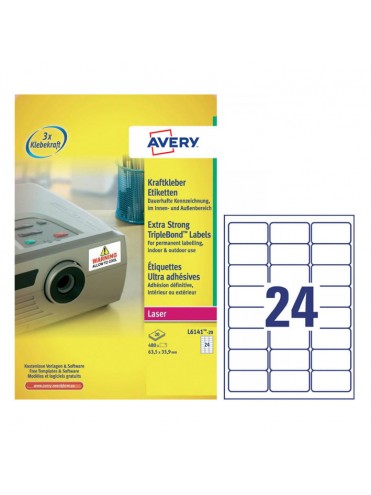 ΕΤΙΚΕΤΕΣ TRIPLE BOND LASER 63.5X33.9 24 ΦΥΛΛΟ ΠΑΚΕΤΟ 20 ΦΥΛΛΩΝ AVERY