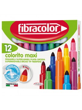 ΜΑΡΚΑΔΟΡΟΙ COLORITO MAXI 12 ΧΡΩΜΑΤΩΝ ΜΥΤΗ 6ΜΜ FIBRACOLOR