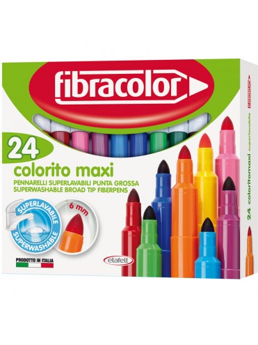 ΜΑΡΚΑΔΟΡΟΙ COLORITO MAXI 24 ΧΡΩΜΑΤΩΝ ΜΥΤΗ 6ΜΜ FIBRACOLOR