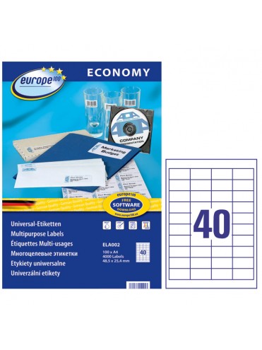 ΕΤΙΚΕΤΕΣ I+L+C 48,5X25,4MM 40 ΦΥΛΛΟ ΠΑΚΕΤΟ 100 ΦΥΛΛΩΝ AVERY ZWECKFORM