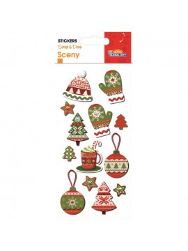 SCENY CHRISTMAS STICKERS 8X12CM 540026 GLOBAL GIFT