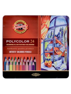 ΞΥΛΟΜΠΟΓΙΕΣ POLYCOLOR ΣΕΤ 24 ΧΡΩΜΑΤΩΝ ΣΕ ΜΕΤΑΛΛΙΚΗ ΚΑΣΕΤΙΝΑ KOH-I-NOOR