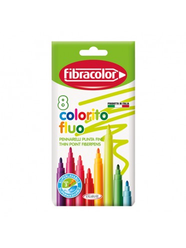 ΜΑΡΚΑΔΟΡΟΙ COLORITO FLUO 8 ΤΕΜΑΧΙΩΝ ΜΥΤΗ 3ΜΜ FIBRACOLOR