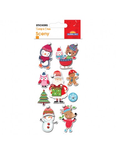 SCENY CHRISTMAS STICKERS 8X12CM 540034