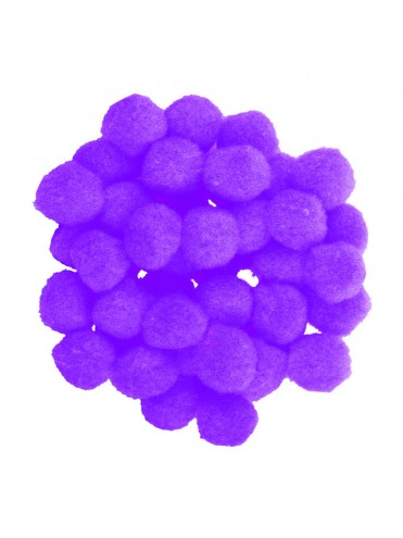POMPONS *ΣΚΟΥΡΟ ΜΩΒ ΧΡΩΜΑ 50 ΤΕΜAΧΙΑ ΜΕΓΕΘΟΣ 25 MM CLIPPONDI * C