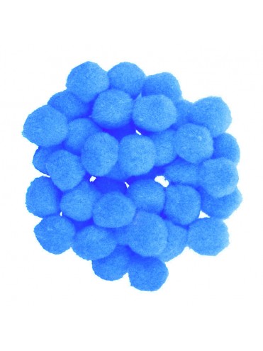 POMPONS *ΓΑΛΑΖΙΟ ΧΡΩΜΑ 50 ΤΕΜAΧΙΑ ΜΕΓΕΘΟΣ 25 MM CLIPPONDI * C