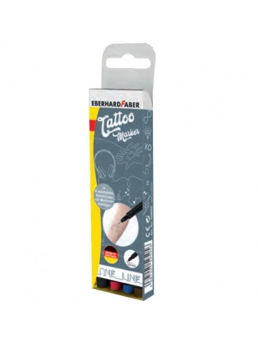 ΜΑΡΚΑΔΟΡΟΙ TATTOO 0.5MM  ΣΕΤ 4 ΧΡΩΜΑΤΩΝ + ΣΤΕΝΣΙΛ EFA