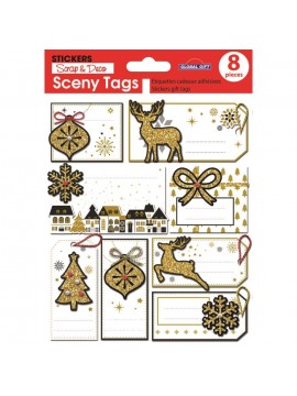 SCENY TAG CHRISTMAS STICKERS 14X12CM 540123 GLOBAL GIFT