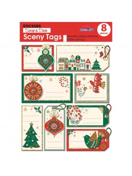 SCENY TAG CHRISTMAS STICKERS 14X12CM 540127 GLOBAL GIFT