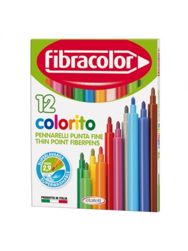 ΜΑΡΚΑΔΟΡΟΙ ΨΙΛΗΣ ΓΡΑΦΗΣ 2,9MM COLORITO 12 ΧΡΩΜΑΤΩΝ FIBRACOLOR