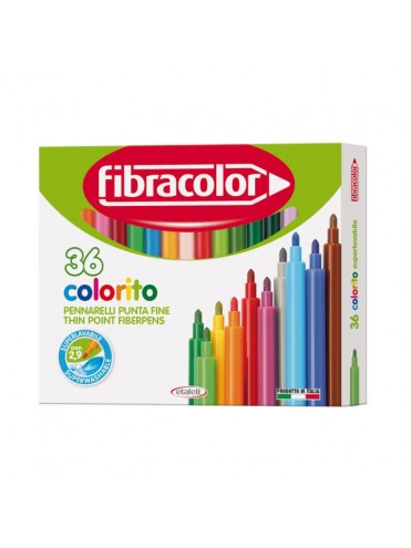 ΜΑΡΚΑΔΟΡΟΙ ΨΙΛΗΣ ΓΡΑΦΗΣ 2.9MM COLORITO 36 XΡΩΜΑΤΩΝ FIBRACOLOR