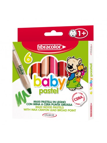 ΚΗΡΟΜΠΟΓΙΕΣ BABY PASTEL ΜΑΛΑΚΗ ΓΡΑΦΗ ΚΟΥΤΙ 6 ΧΡΩΜΑΤΩΝ FIBRACOLOR