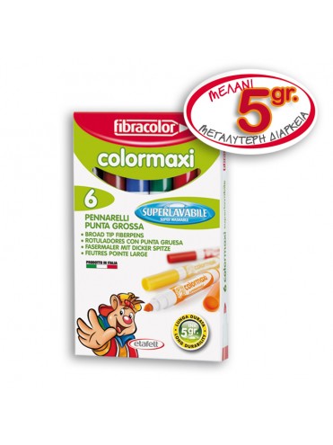 ΜΑΡΚΑΔΟΡΟΙ JUMBO COLORMAXI 6 XΡΩΜΑΤΩΝ FIBRACOLOR