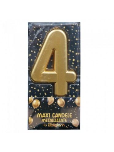ΚΕΡΙ *MAXI ΑΡΙΘΜΟΣ 4, ΜΕΓΕΘΟΣ 11,5CM, ΧΡΥΣΟ ΧΡΩΜΑ EDIGLAM