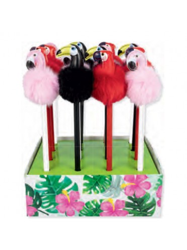 ΜΟΛΥΒΙ TOPPER POMPON 3 ΑΣΟΡΤΙ ΣΧΕΔΙΑ (FLAMINGO-ΠΑΠΑΓΑΛΟΣ-TOUCAN), ΣΕ ΣΤΑΝΤ 16 ΤΕΜΑΧΙΩΝ STYLEX