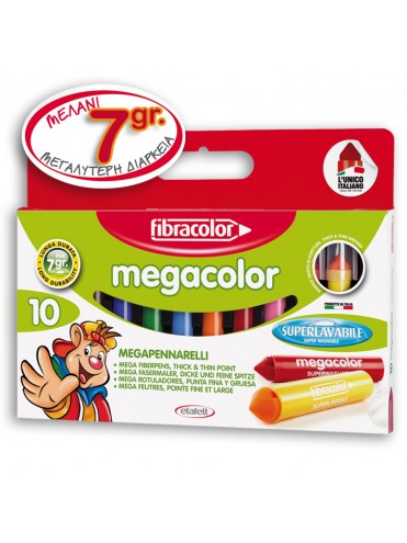 ΜΑΡΚΑΔΟΡΟΙ MEGACOLOR 10 ΤΕΜΑΧΙΩΝ FIBRACOLOR