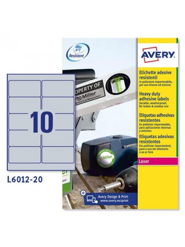 ΕΤΙΚΕΤΕΣ ΑΣΗΜΙ HEAVY DUTY LASER 96X50.8 10 ΦΥΛΛΟ ΠΑΚΕΤΟ 20 ΦΥΛΛΩΝ AVERY