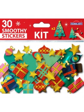 ΑΦΡΩΔΗ ΑΥΤΟΚΟΛΛΗΤΑ SMOOTHY CHRISTMAS 30 ΤΕΜΑΧΙΩΝ 15Χ8CM 290015 GLOBAL GIFT