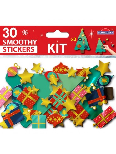 ΑΦΡΩΔΗ ΑΥΤΟΚΟΛΛΗΤΑ SMOOTHY CHRISTMAS 30 ΤΕΜΑΧΙΩΝ 15Χ8CM 290015 GLOBAL GIFT