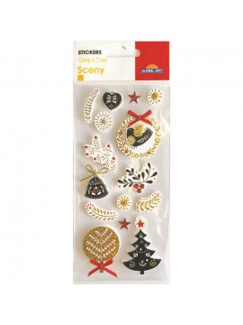 SCENY CHRISTMAS STICKERS 8X12CM 540064 GLOBAL GIFT