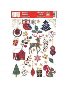 WINDOW CHRISTMAS STICKERS 20X30CM W230564 GLOBAL GIFT