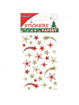 PAPERY CHRISTMAS STICKERS 8X13CM 145539 GLOBAL GIFT