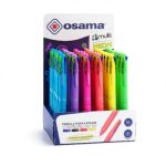 ΣΤΥΛΟ ΔΙΑΡΚΕΙΑΣ MULTI NEON SFERA 3 ΧΡΩΜΑΤΩΝ 1.0ΜΜ + 1 ΥΠΟΓΡΑΜΜΙΣΗΣ 1.6MM (13 X 11.5 X 20CM) , ΣΤΑΝΤ 36 ΤΕΜΑΧΙΩΝ OSAMA
