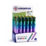 ΣΤΥΛΟ ΔΙΑΡΚΕΙΑΣ 4 ΧΡΩΜΑΤΩΝ 1.0ΜΜ RAINBOW PASTEL SFERA (13 X 8 X 20CM) ,ΣΤΑΝΤ 24 ΤΕΜΑΧΙΩΝ OSAMA