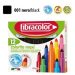 ΜΑΡΚΑΔΟΡΟΙ COLORITO MAXI ΜΑΥΡΟ ΜΟΝΟΧΡΩΜΙΕΣ ΜΥΤΗ 6ΜΜ ΚΟΥΤΙ 12 ΤΕΜΑΧΙΩΝ FIBRACOLOR