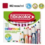 ΜΑΡΚΑΔΟΡΟΙ JUMBO COLORMAXI ΚΟΚΚΙΝΟ ΜΟΝΟΧΡΩΜΙΕΣ ΚΟΥΤΙ 12 ΤΕΜΑΧΙΩΝ FIBRACOLOR