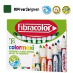 ΜΑΡΚΑΔΟΡΟΙ JUMBO COLORMAXI ΠΡΑΣΙΝΟ ΜΟΝΟΧΡΩΜΙΕΣ ΚΟΥΤΙ 12 ΤΕΜΑΧΙΩΝ FIBRACOLOR