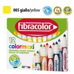 ΜΑΡΚΑΔΟΡΟΙ JUMBO COLORMAXI ΚΙΤΡΙΝΟ ΜΟΝΟΧΡΩΜΙΕΣ ΚΟΥΤΙ 12 ΤΕΜΑΧΙΩΝ FIBRACOLOR