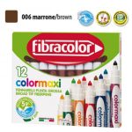 ΜΑΡΚΑΔΟΡΟΙ JUMBO COLORMAXI ΚΑΦΕ ΜΟΝΟΧΡΩΜΙΕΣ ΚΟΥΤΙ 12 ΤΕΜΑΧΙΩΝ FIBRACOLOR