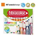 ΜΑΡΚΑΔΟΡΟΙ JUMBO COLORMAXI ΠΟΡΤΟΚΑΛΙ ΜΟΝΟΧΡΩΜΙΕΣ ΚΟΥΤΙ 12 ΤΕΜΑΧΙΩΝ FIBRACOLOR