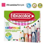 ΜΑΡΚΑΔΟΡΟΙ JUMBO COLORMAXI ΡΟΖ ΜΟΝΟΧΡΩΜΙΕΣ ΚΟΥΤΙ 12 ΤΕΜΑΧΙΩΝ FIBRACOLOR