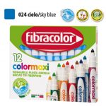 ΜΑΡΚΑΔΟΡΟΙ JUMBO COLORMAXI ΓΑΛΑΖΙΟ ΜΟΝΟΧΡΩΜΙΕΣ ΚΟΥΤΙ 12 ΤΕΜΑΧΙΩΝ FIBRACOLOR
