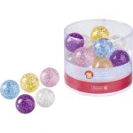 ΤΡΕΛΟΜΠΑΛΑΚΙΑ ΛΑΣΤΙΧΕΝΙΑ (GUMMIBALL GLITTER), 40MM, 5 ΑΣΟΡΤΙ GLITTER ΧΡΩΜΑΤΑ ΣΤΑΝΤ 15 ΤΕΜΑΧΙΩΝ BRUNNEN