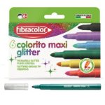 ΜΑΡΚΑΔΟΡΟΙ COLORITO MAXI GLITTER 6 ΧΡΩΜΑΤΩΝ ΜΥΤΗ 5ΜΜ FIBRACOLOR