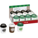 ΞΥΣΤΡΑ ΒΑΡΕΛΑΚΙ ΔΙΠΛΗ ΜΕΤΑΛΛΙΚΗ ΣΧΕΔΙΟ COFFEE TO GO, 45 Χ 65 Χ 40MM, 3 ΑΣΟΡΤΙ ΧΡΩΜΑΤΑ ΣΤΑΝΤ 12 ΤΕΜΑΧΙΩΝ BRUNNEN