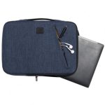 ΘΗΚΗ 2 ΘΕΣΕΩΝ ΜΕ ΦΕΡΜΟΥΑΡ ΓΙΑ LAPTOP 13-14'' (ΜΕΓ. 37X28X2.5 CM), ΣΧΕΔΙΟ BUSINESS BLUE *EXACOMPTA