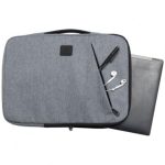 ΘΗΚΗ 2 ΘΕΣΕΩΝ ΜΕ ΦΕΡΜΟΥΑΡ ΓΙΑ LAPTOP 13-14'' (ΜΕΓ. 37X28X2.5 CM), ΣΧΕΔΙΟ GREY *EXACOMPTA
