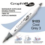 ΜΑΡΚΑΔΟΡΟΙ ΑΚΡΥΛΙΚΟΙ ΔΙΠΛΗ ΜΥΤΗ ΠΙΝΕΛΟ COOL GREY 3  ΚΟΥΤΙ 3 ΤΕΜΑΧΙΩΝ GRAPH IT GO OZ