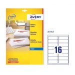 ΕΤΙΚΕΤΕΣ *ΛΕΥΚΕΣ INKJET ΔΙΕΥΘΥΝΣΕΩΝ 99.1X34 16 ΦΥΛΛΟ ΠΑΚΕΤΟ 40 ΦΥΛΛΩΝ AVERY