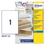 ΕΤΙΚΕΤΕΣ ΔΙΑΦAΝΕΣ INKJET 210X297 1 ΦΥΛΛΟ ΠΑΚΕΤΟ 25 ΦΥΛΛΩΝ AVERY