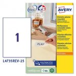 ΕΤΙΚΕΤΕΣ ΑΦΑΙΡΟΥΜΕΝΕΣ I+L+C 210 x 297MM 1 ΦΥΛΛΟ ΠΑΚΕΤΟ 25 ΦΥΛΛΩΝ + 5 ΔΩΡΟ AVERY ZWECKFORM