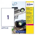 ΕΤΙΚΕΤΕΣ ΠΟΛΥΕΣΤΕΡΙΚΕΣ LASER 210X297 1 ΦΥΛΛΟ ΠΑΚΕΤΟ 20 ΦΥΛΛΩΝ AVERY ZWECKFORM